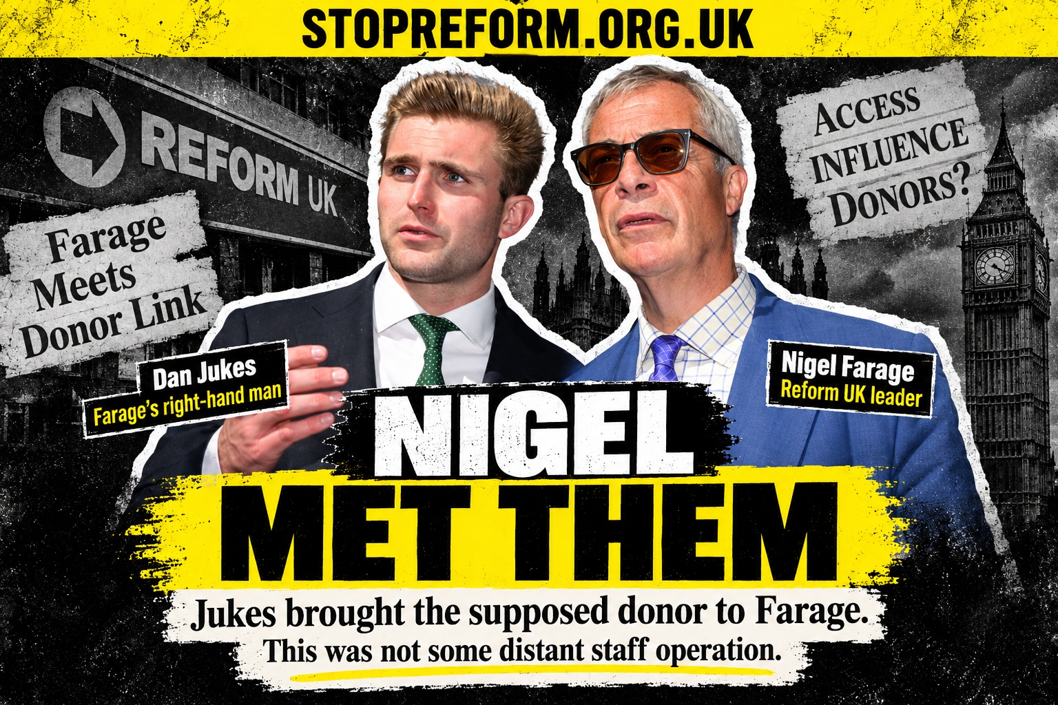 Graphic about Nigel Farage meeting the supposed donor in Clacton