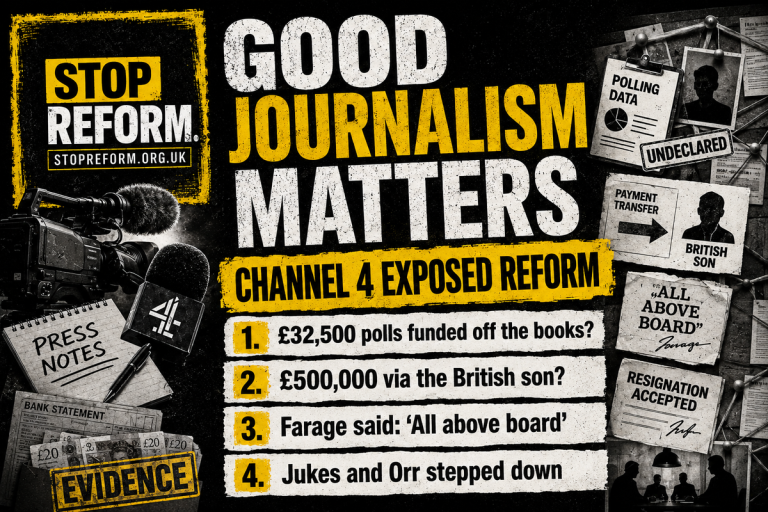 Good journalism matters: Channel 4 exposed Reform’s donation scandal
