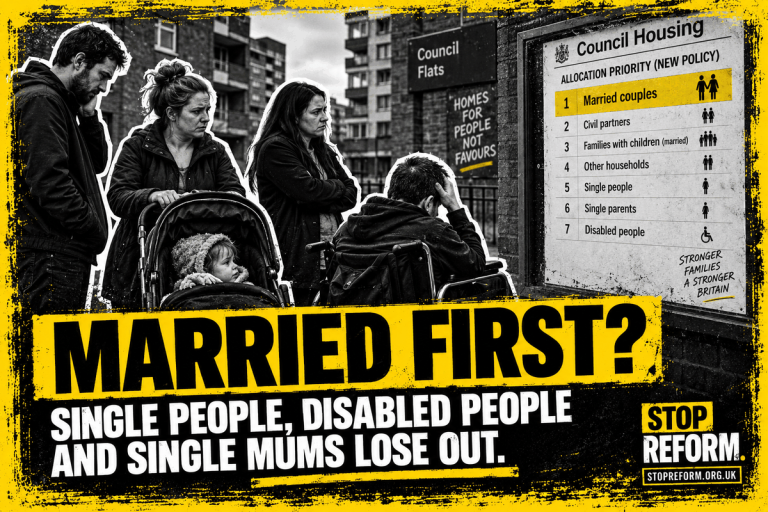 Reform want to discriminate against unmarried couples